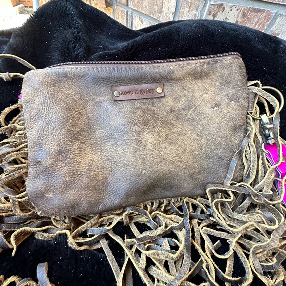 Keep it Gypsy Jessica hot pink hair on hide leather wristlet - Picture 3 of 5